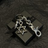 CHROME HEARTS Star of David and Spike Key Chain