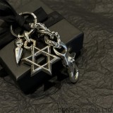 CHROME HEARTS Star of David and Spike Key Chain