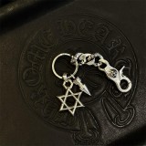 CHROME HEARTS Star of David and Spike Key Chain