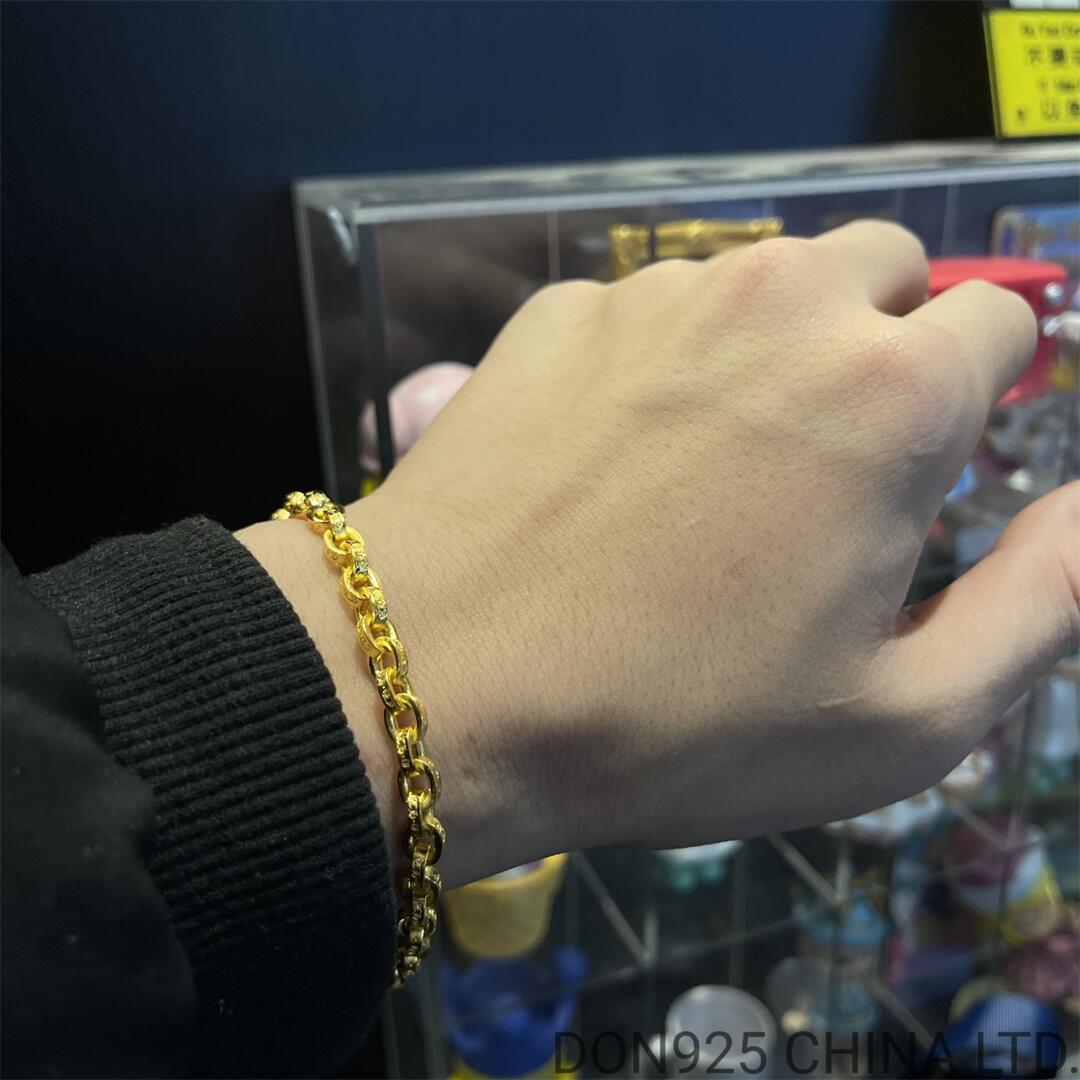 22K Gold CHROME HEARTS Small Paper Chain Bracelet