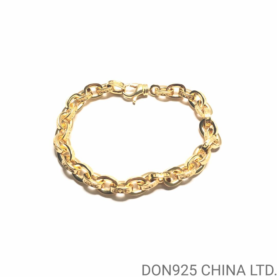 22K Gold CHROME HEARTS Large Paper Chain Bracelet