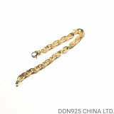 22K Gold CHROME HEARTS Large Paper Chain Bracelet