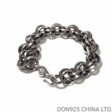 CHROME HEARTS Large Double B Ring Bracelet 22CM Adjustable