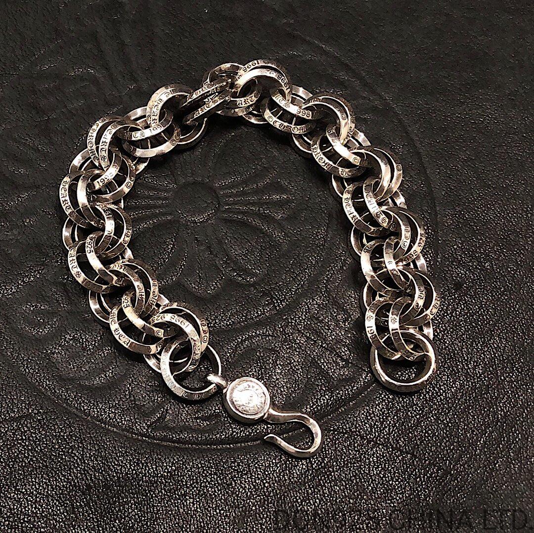 CHROME HEARTS Large Double B Ring Bracelet 22CM Adjustable