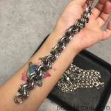 CHROME HEARTS Large Double B Ring Bracelet 22CM Adjustable