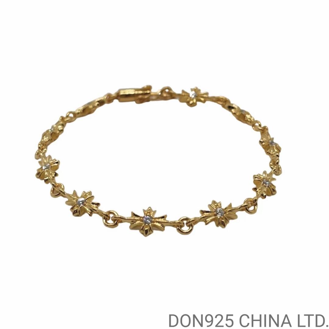 22K Gold CHROME HEARTS Tiny E Plus Bracelet