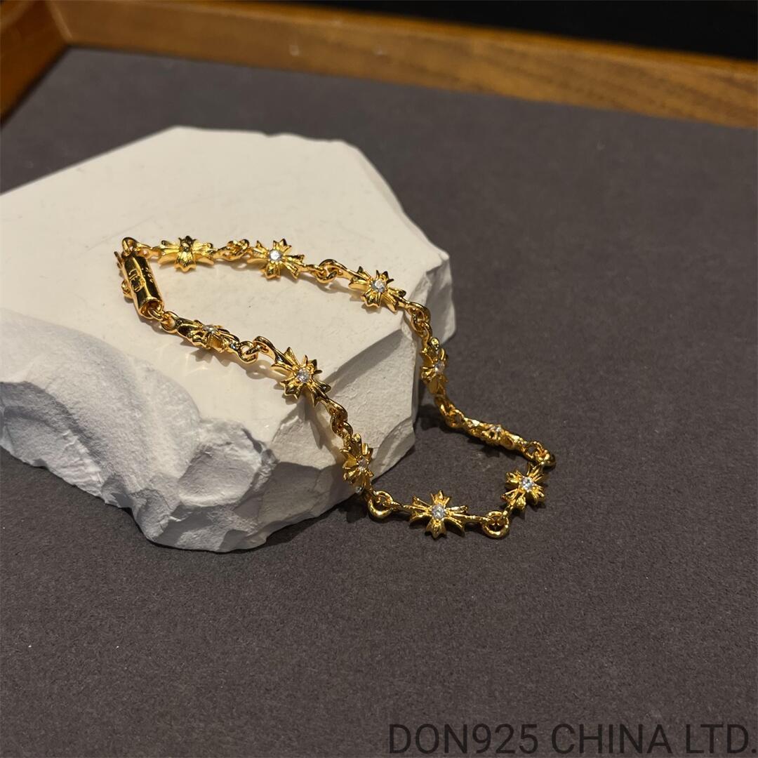 22K Gold CHROME HEARTS Tiny E Plus Bracelet