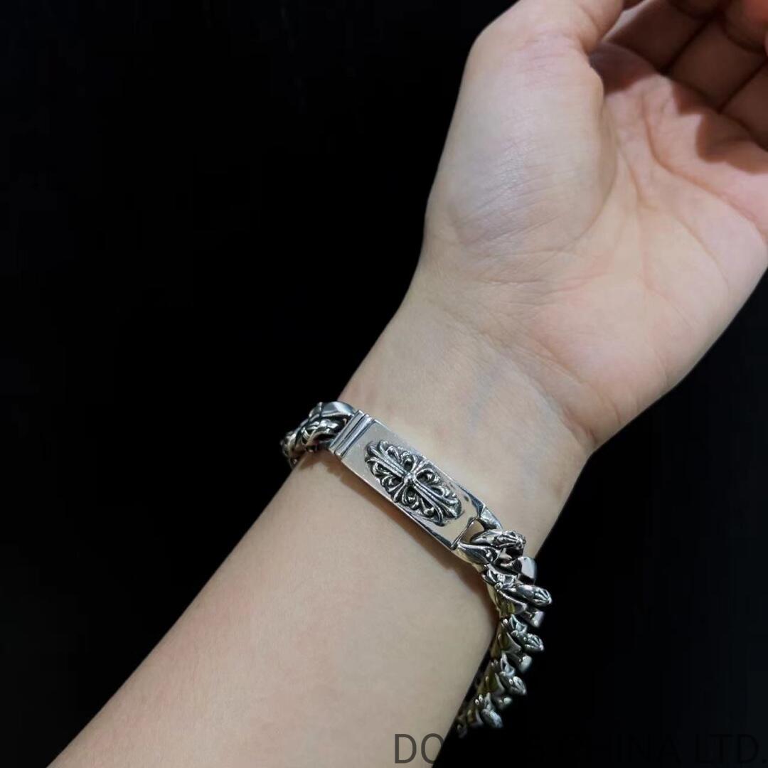 CHROME HEARTS Floral ID Fancy Chain Thin Bracelet