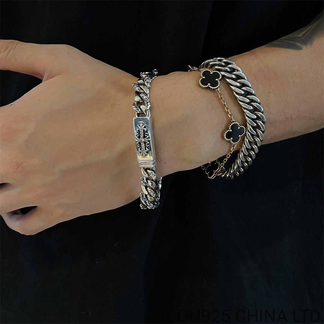 CHROME HEARTS Floral ID Fancy Chain Thin Bracelet