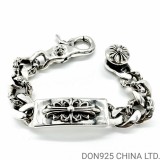 CHROME HEARTS Floral ID Fancy Link Clip Thick Bracelet