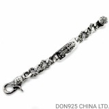 CHROME HEARTS Floral ID Fancy Link Clip Thick Bracelet