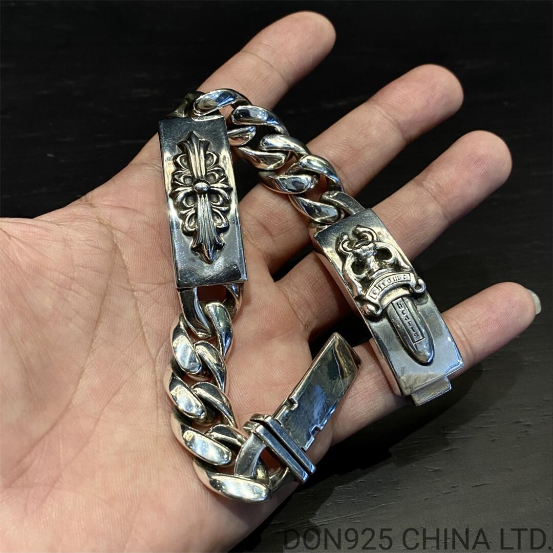 CHROME HEARTS Double ID Thick Bracelet