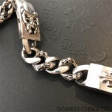 CHROME HEARTS Double ID Fancy Link Thick Bracelet