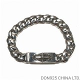 CHROME HEARTS Floral ID Chain Thin Bracelet