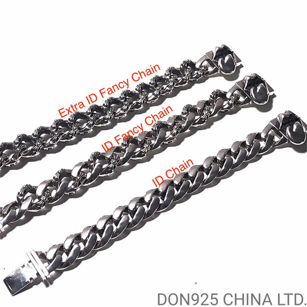 CHROME HEARTS Rolling Stones ID Chain Thick Bracelet