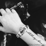 CHROME HEARTS Rolling Stones ID Chain Thick Bracelet