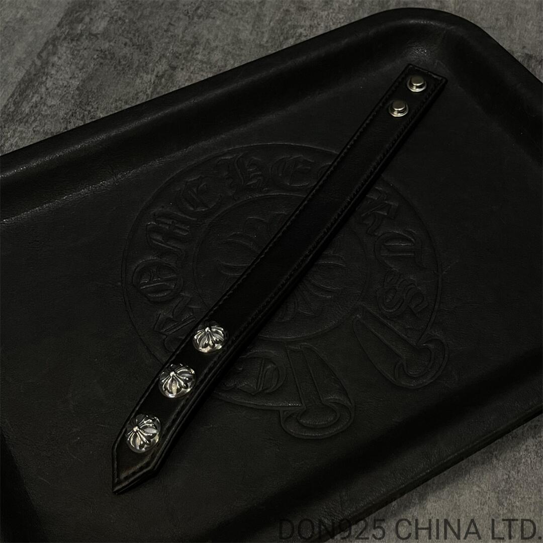 CHROME HEARTS Leather Snap Bracelet Adjustable