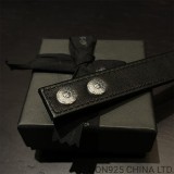 CHROME HEARTS Leather Snap Bracelet Adjustable