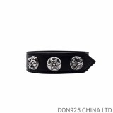 CHROME HEARTS Leather Snap Bracelet Adjustable