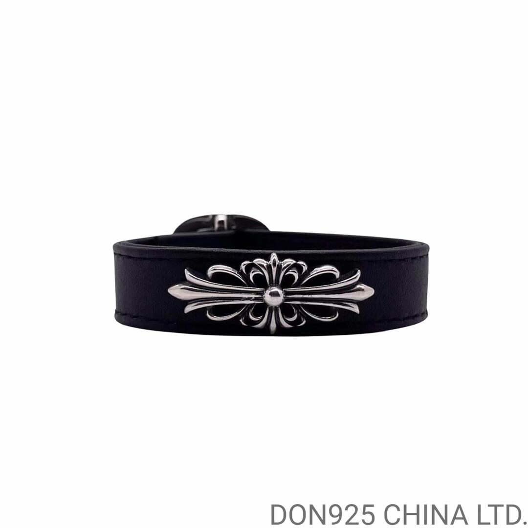 CHROME HEARTS Leather Snap Bracelet Adjustable