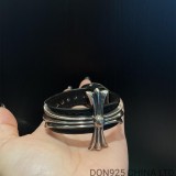 CHROME HEARTS Leather Snap Bracelet Adjustable