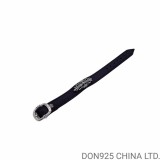 CHROME HEARTS Leather Snap Bracelet Adjustable