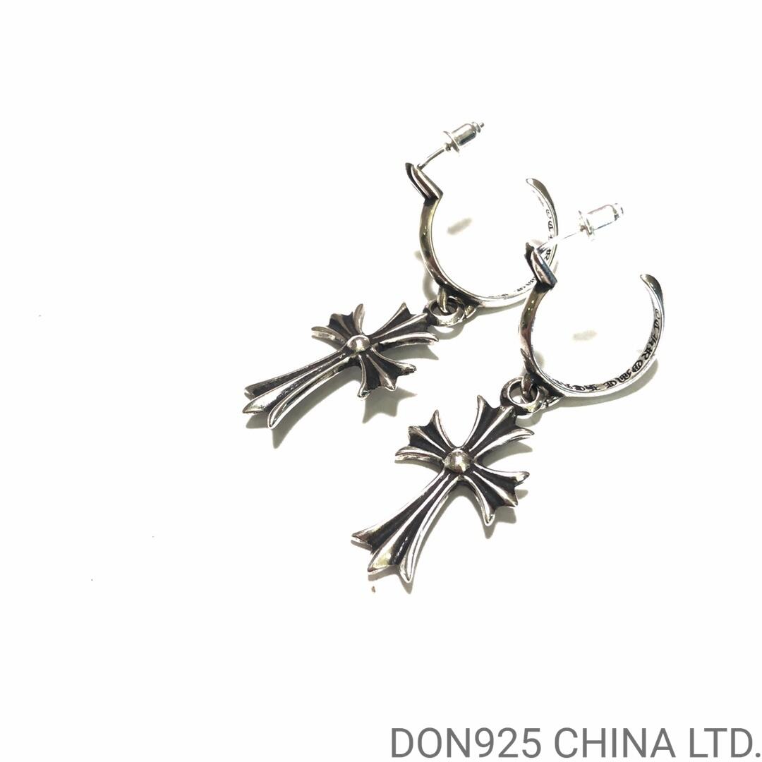 CHROME HEARTS Tiny Cross Hoop Earrings