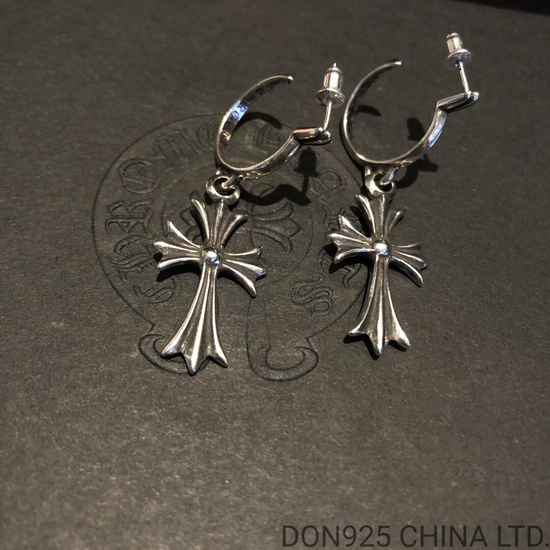 CHROME HEARTS Tiny Cross Hoop Earrings