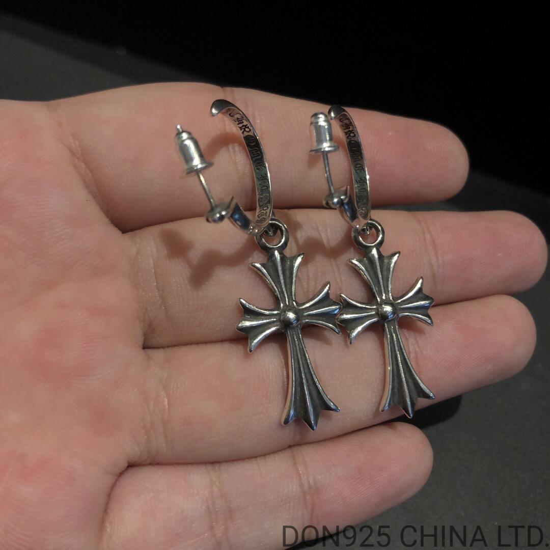 CHROME HEARTS Tiny Cross Hoop Earrings