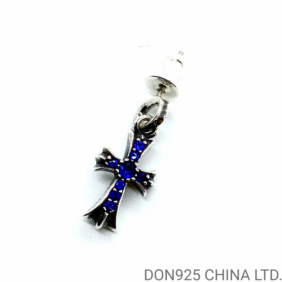 CHROME HEARTS Cross Babyfat Earrings with Sapphire 