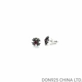 Chrome Hearts Plus Stud Earring in 925s Silver with Ruby (1 Pair)