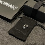 Chrome Hearts Plus Stud Earring in 925s Silver with Diamonds (1 Pair)