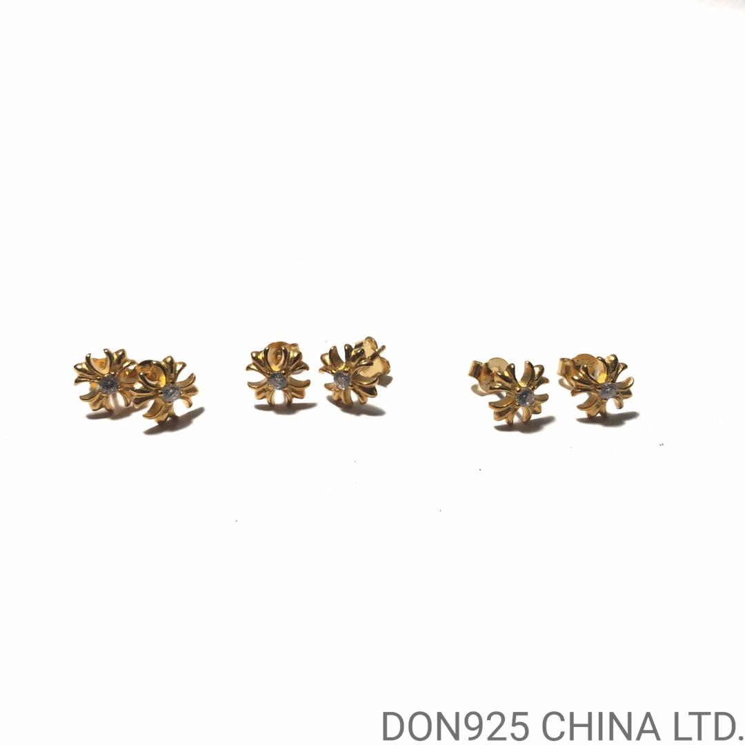 22K Gold CHROME HEARTS Plus Stud Earrings