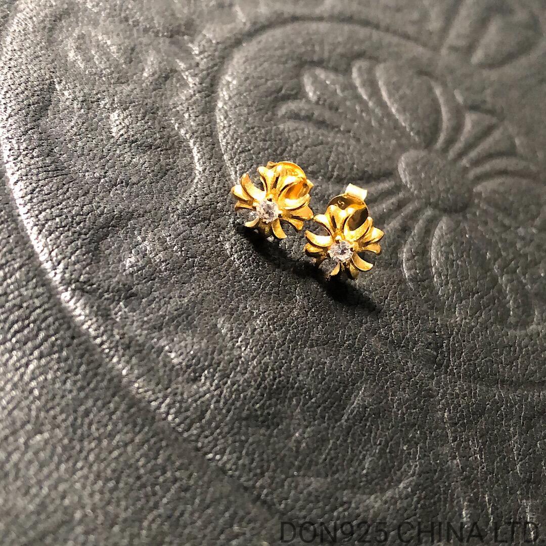 22K Gold CHROME HEARTS Plus Stud Earrings