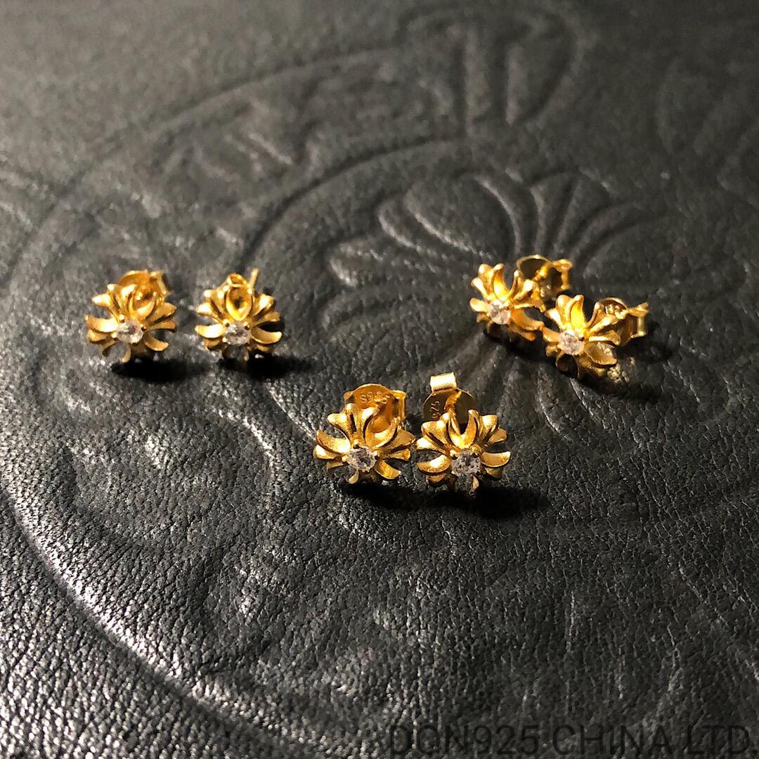 22K Gold CHROME HEARTS Plus Stud Earrings