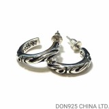 Chrome Hearts Scroll Hoop Earrings in 925s Silver (1 Pair)