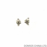 Chrome Hearts Pyramid Plus Stud Earrings in 925s Silver (1 Pair)