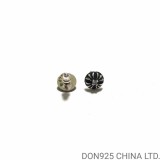 Chrome Hearts Crossball Stud Earrings in 925s Silver with Diamonds (1 Pair)