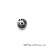 Chrome Hearts Crossball Stud Earrings in 925s Silver with Pave Diamonds (1 Pair)