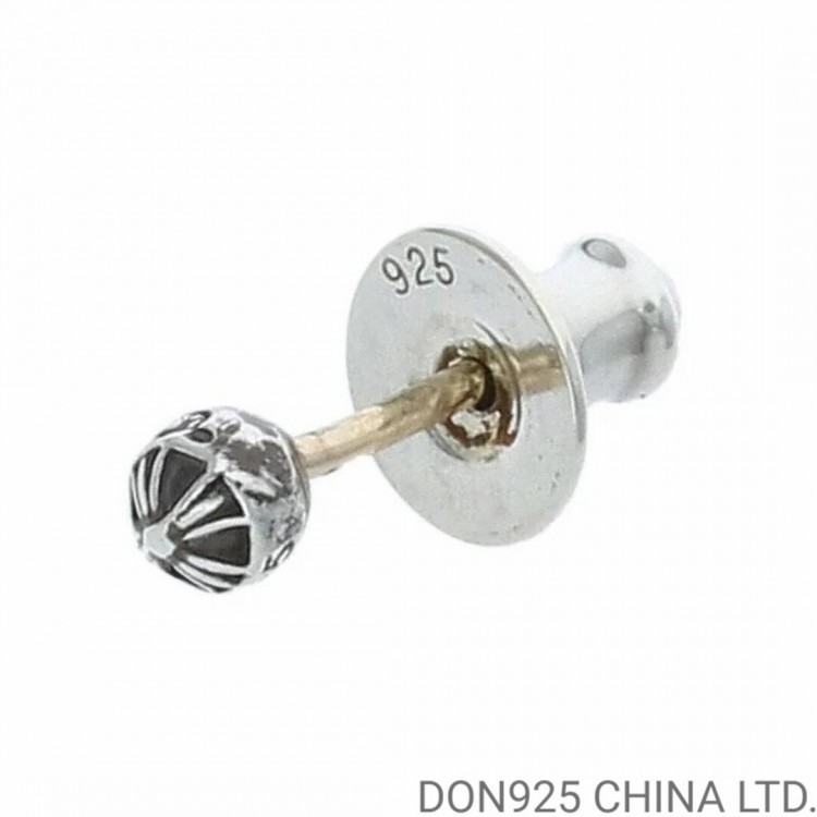 Chrome Hearts Mini Crossball Stud Earrings in 925s Silver (1 Pair)