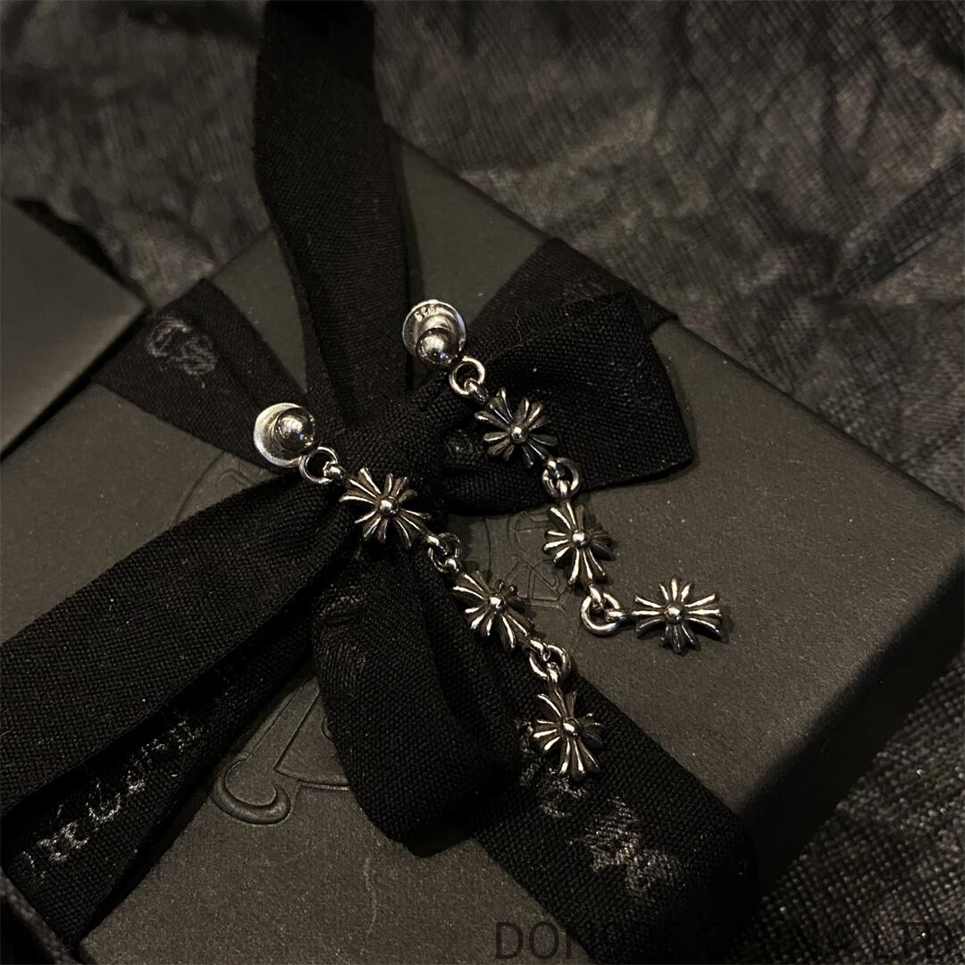 CHROME HEARTS 3 Drop Cross Earrings 