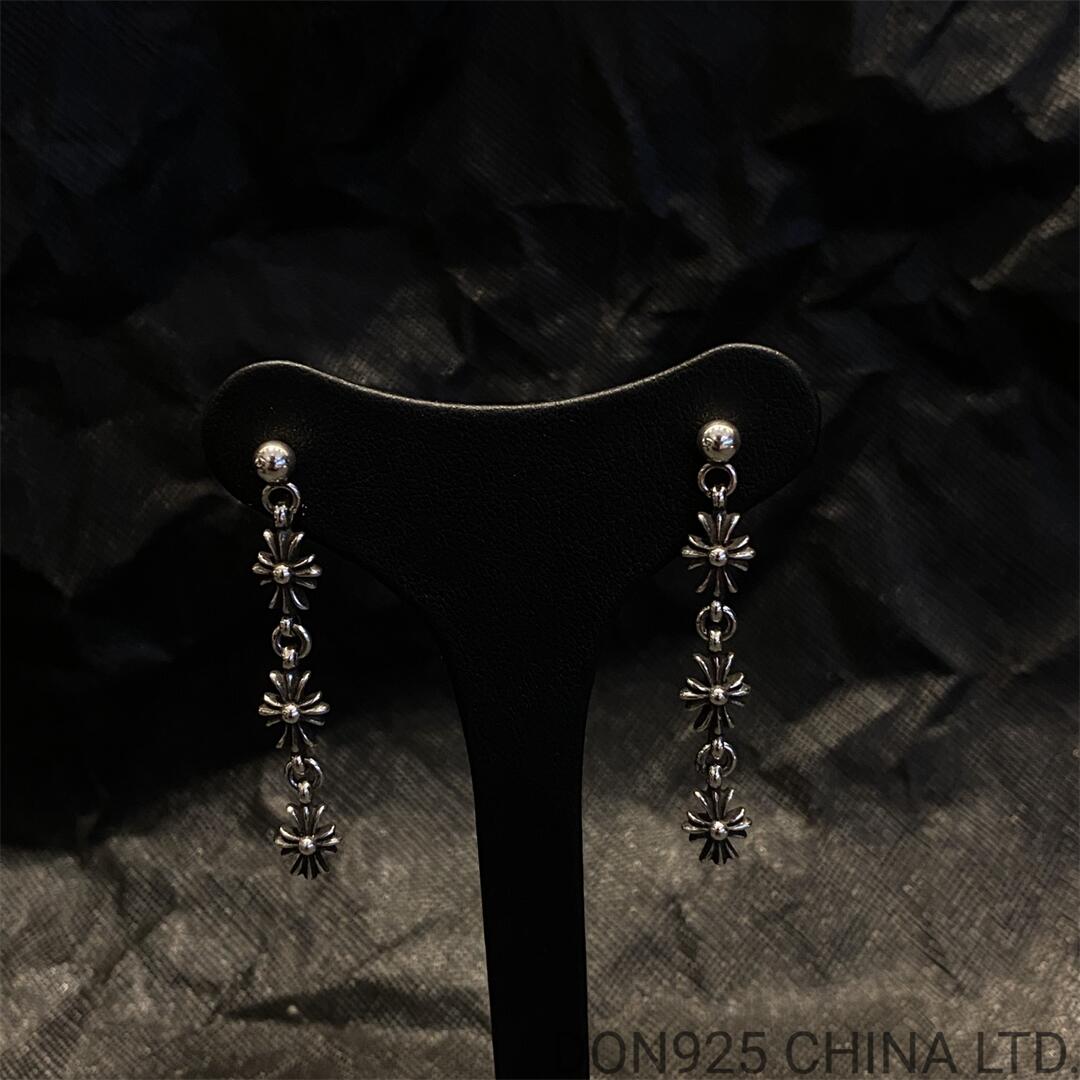 CHROME HEARTS 3 Drop Cross Earrings 