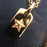 22K Gold CHROME HEARTS Star Dog Tag Necklace (with Gold NE Chain)