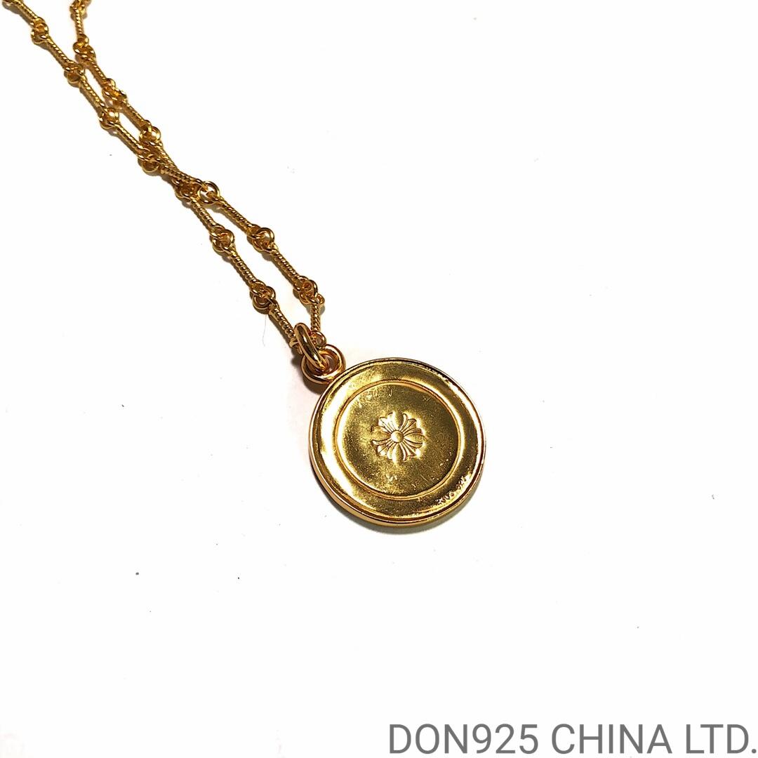 22K Gold CHROME HEARTS Angel Medallion Necklace (with Twist Chain 55CM)