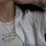 22K Gold CHROME HEARTS Filigree Cross Necklace (Mini Size with Twist Chain and Diamonds 55CM)