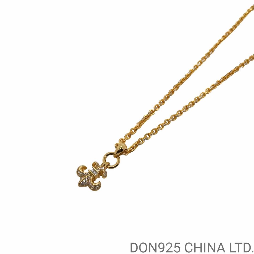 22K Gold CHROME HEARTS BS Fleur Necklace (Medium Size and Paper Chain 65 CM)