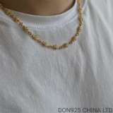 22K Gold CHROME HEARTS Tiny E Plus Chain Necklace (50CM)