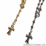 CHROME HEARTS Tiny Cross Necklace (with Tiny E Plus Chalk Chain)