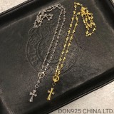 CHROME HEARTS Tiny Cross Necklace (with Tiny E Plus Chalk Chain)