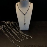 CHROME HEARTS Tiny Cross Necklace (with Tiny E Plus Chalk Chain)